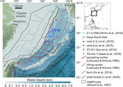 Gas Emissions in a Transtensile Regime Along the Western Slope of the Mid-Okinawa Trough